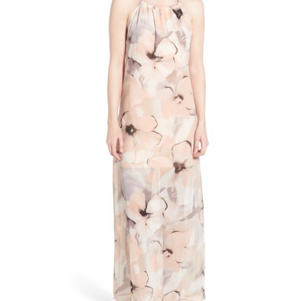 Mimi Chica Maxi Sheer Lined Dress